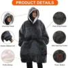 Electric Wearable Hooded Blanket, USB, flannel & sherpa - view 3