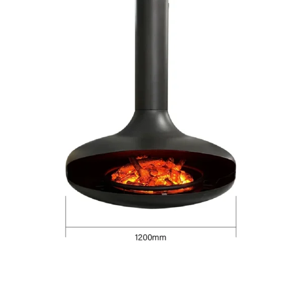 Electronic Charcoal Corner Fireplace, PANSEE, 360, 86% - view 2