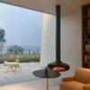 Electronic Charcoal Corner Fireplace, PANSEE, 360, 86% - view 6