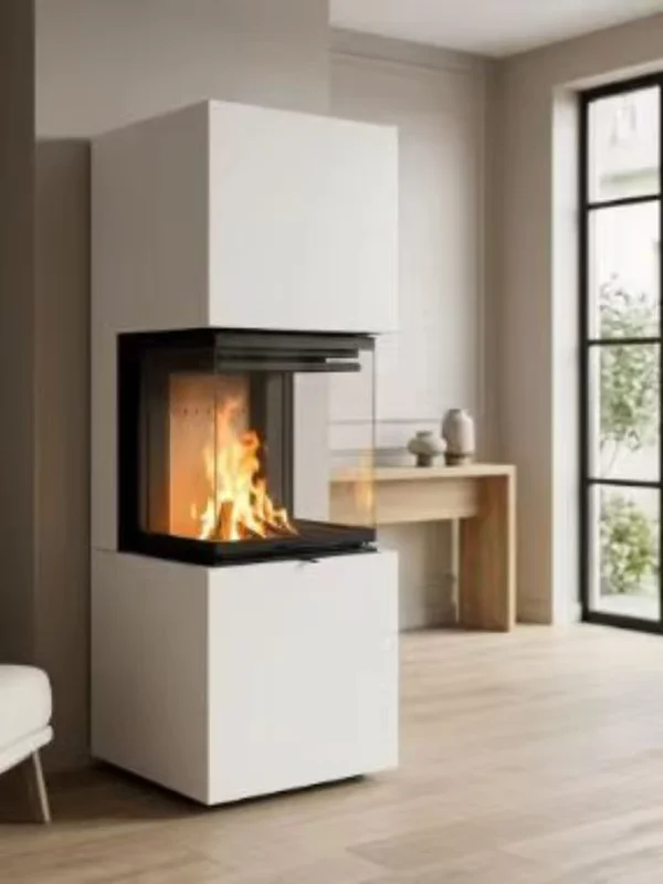Embedded Metal Indoor Fireplace, Steel - view 2