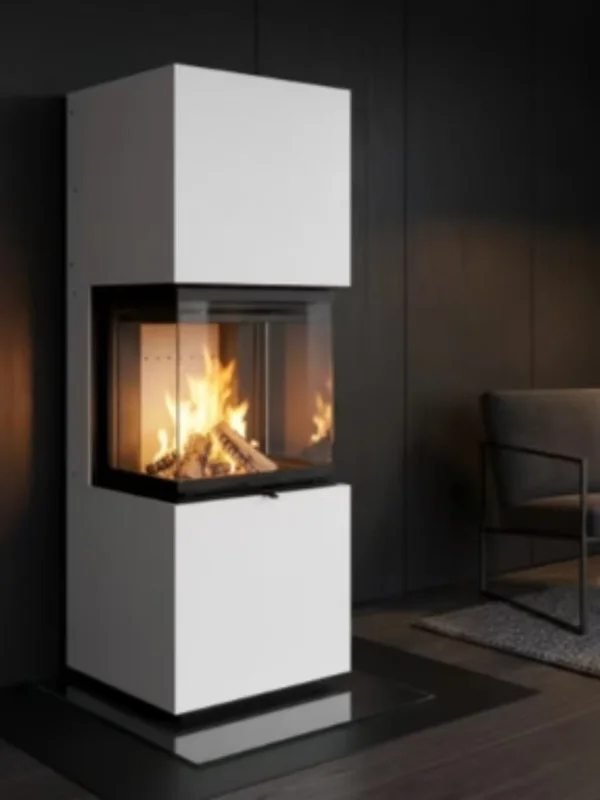 Embedded Metal Indoor Fireplace, Steel - view 3