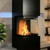 Embedded Metal Indoor Fireplace, Steel - view 4