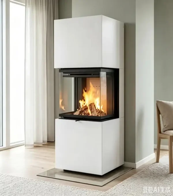 Embedded Metal Indoor Fireplace, Steel - view 5