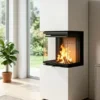 Embedded Metal Indoor Fireplace, Steel - view 6