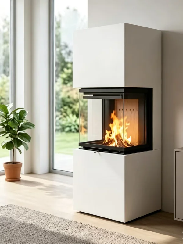 Embedded Metal Indoor Fireplace, Steel - view 6