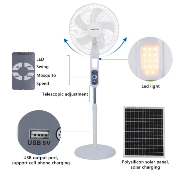 Energy Camping Fan, 16-Inch, Solar - view 6