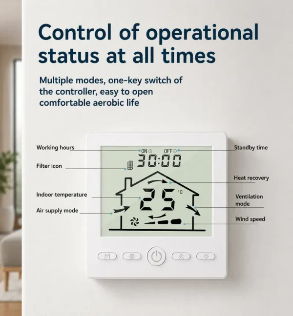 Erv Heat Recovery Ventilator, Wall, 220V, 40m³ - view 5