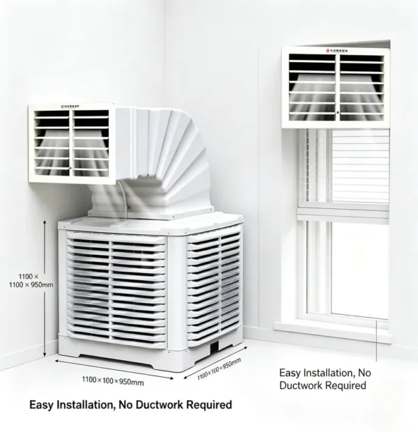 Evaporative Air Cooler, 18000m³/h, 1.1kW, 220V, Wall - view 5
