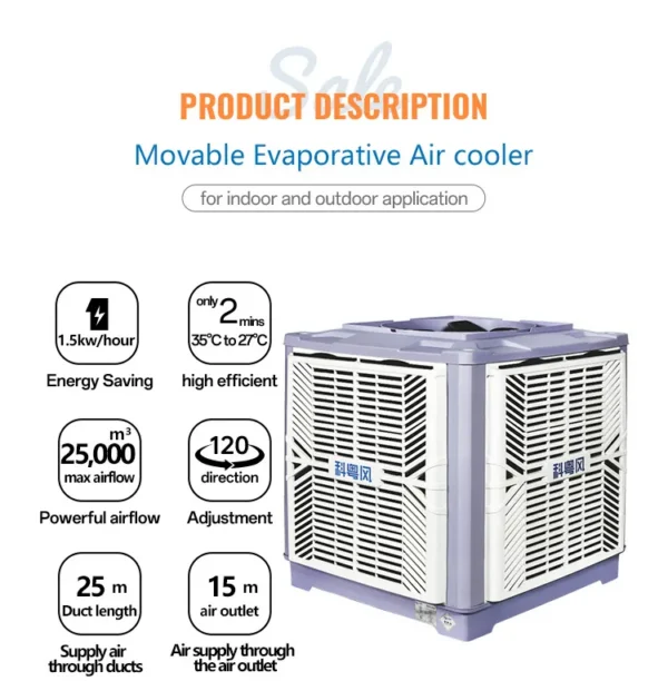 Evaporative Air Cooler, 25000m/h, Water - view 5