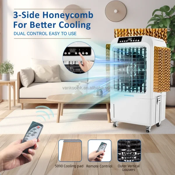 Evaporative Air Cooler, 3000m3/h, portable, 30L - view 2