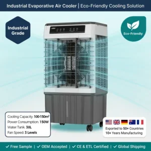 Evaporative Air Cooler, Portable, Electric, Plastic