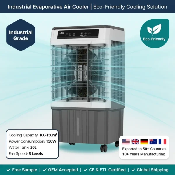 Evaporative Air Cooler, Portable, Electric, Plastic
