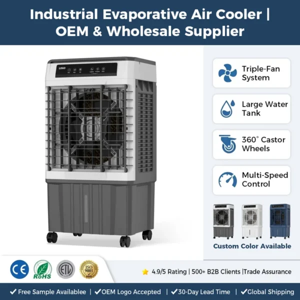 Evaporative Air Cooler, Portable, Electric, Plastic - view 2