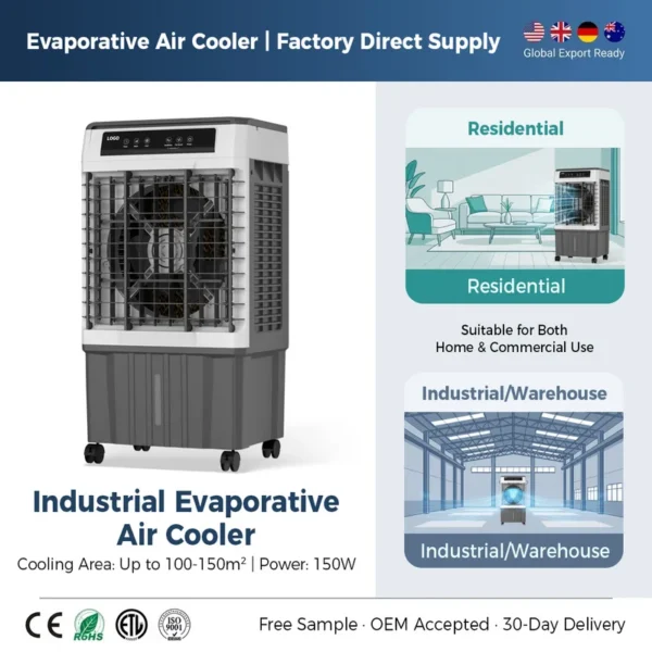 Evaporative Air Cooler, Portable, Electric, Plastic - view 4