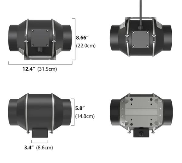 Exhaust Fan, 110-240V, Plastic, 120V - view 3