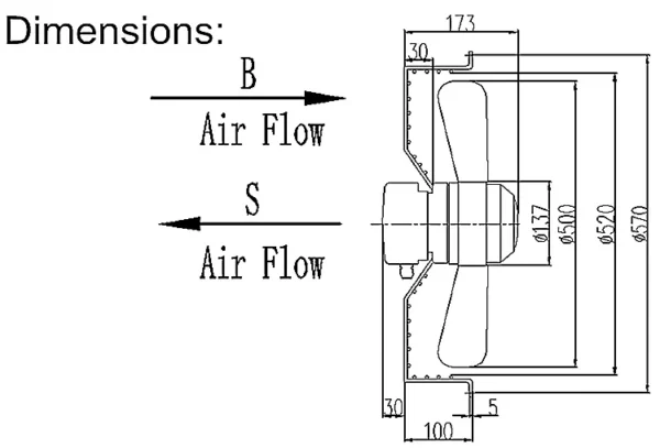 Exhaust Fans, 380V, Axial, 500mm - view 4