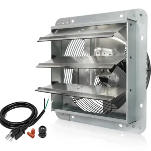 Exhaust Metal Shutter Fan, Wall, 120, Electric