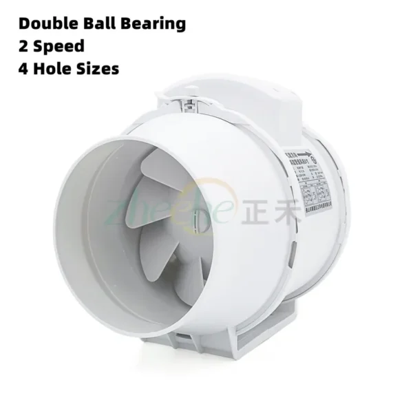 Exhaust Pipe Fan, Inline, 220V, Plastic - view 2