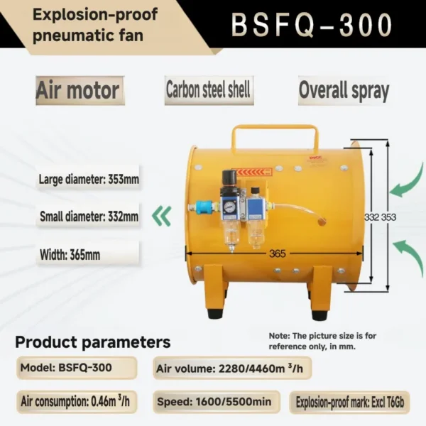 Explosion-proof Pneumatic Handheld Fan, DADA, BSFQ-300 - view 6