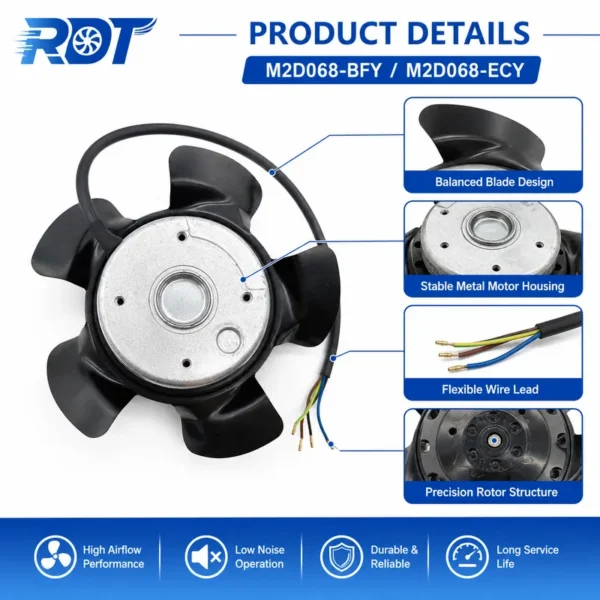 External Rotor Fan, M2D068-BFY, HVAC - view 4