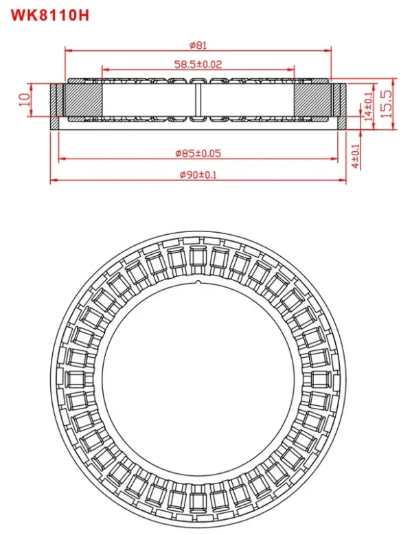 External Rotor Frameless Motor, WK8110, 24V, 48V, Brushless - view 5