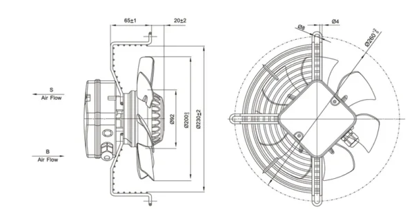 External Rotor Motor, YWF, 200mm, 2600RPM, 380V - view 4
