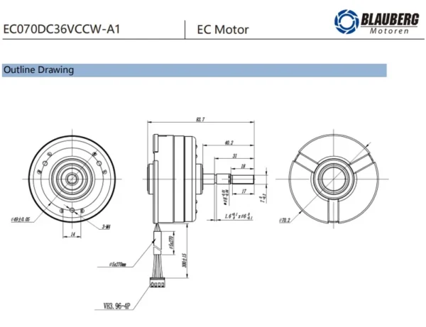 External Rotor Motors, 30W, Aluminum - view 6