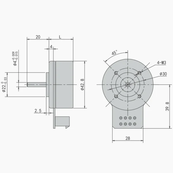 External Rotor Motors, 42mm, Brushless, 12V, 24V - view 3