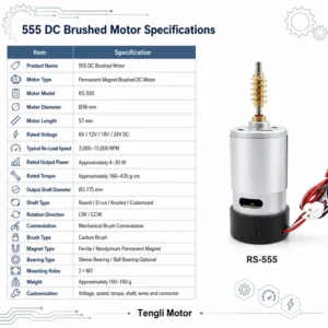 External Rotor Motors, CNC, 555, 6V-24V