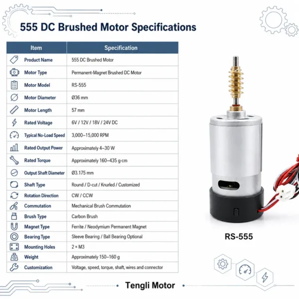 External Rotor Motors, CNC, 555, 6V-24V