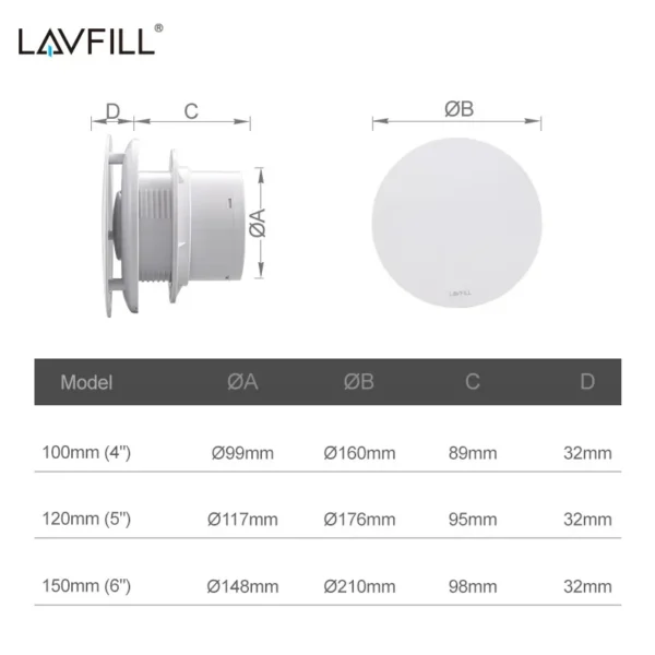 Extractor, 150mm, Wall - view 2