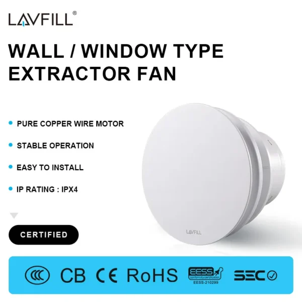 Extractor, 150mm, Wall - view 3