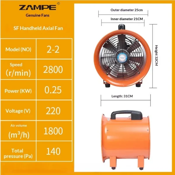 Extractor, Portable, Axial, Explosion-Proof, 750W - view 5