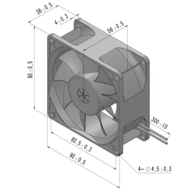 Fan, 110V, Brushless, 4000RPM, 120x120x38mm - view 5