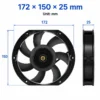 Fan, 17225, AFB1512HH, 12V, 2.6A - view 3
