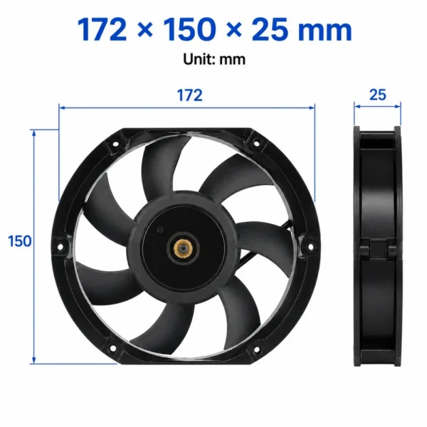 Fan, 17225, AFB1512HH, 12V, 2.6A - view 3
