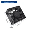 Fan, 80mm, 110V~220V, Axial, 80x80x38mm - view 2