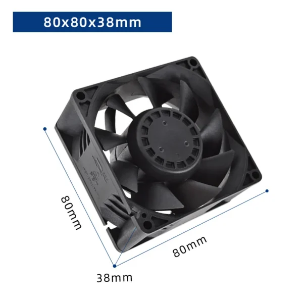 Fan, 80mm, 110V~220V, Axial, 80x80x38mm - view 2