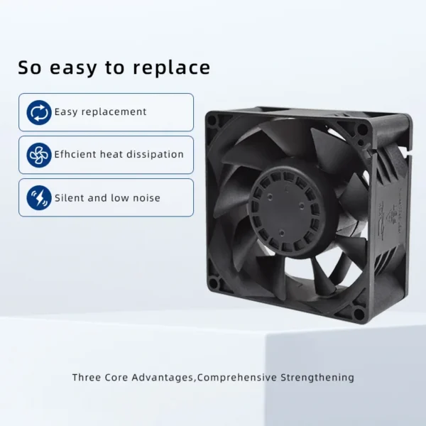 Fan, 80mm, 110V~220V, Axial, 80x80x38mm - view 5