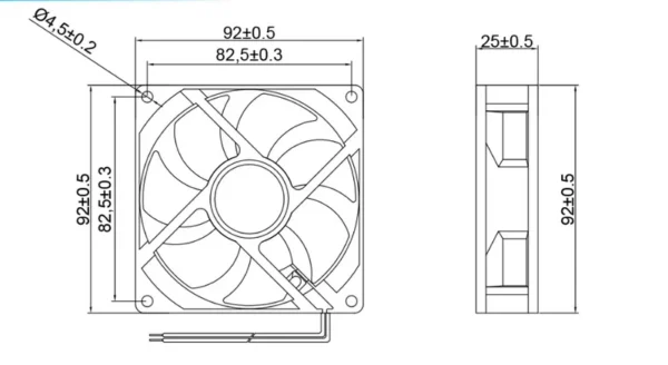 Fan, 92x92x25mm, 220V, Axial, PLC - view 4