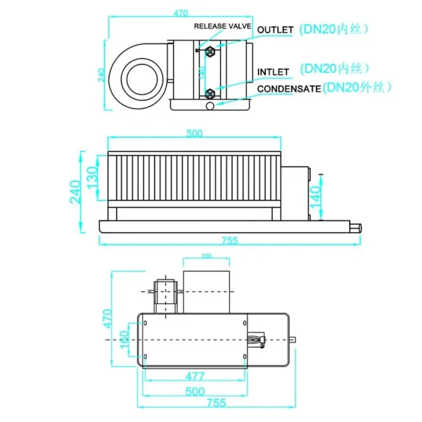 Fan Coil Unit, 600m³, 52w - view 3