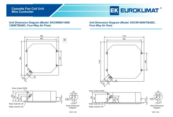 Fan Coil Unit, Ceiling, FCU - view 3
