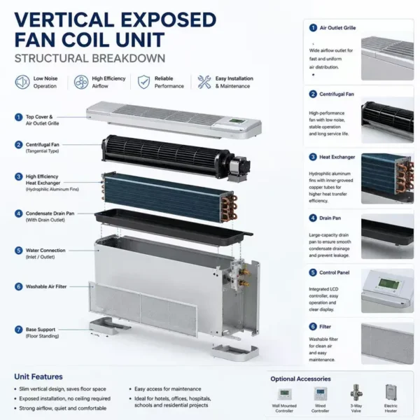 Fan Coil Unit, HVAC, Water - view 3