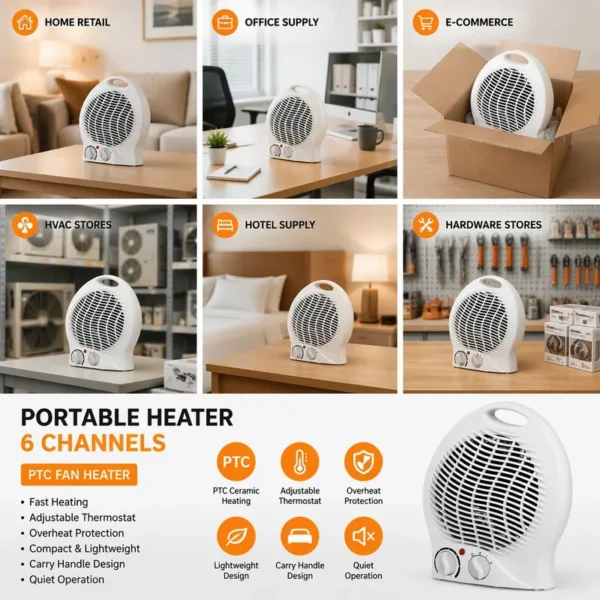 Fan, PTC, Portable, 1000W, 2000W - view 6