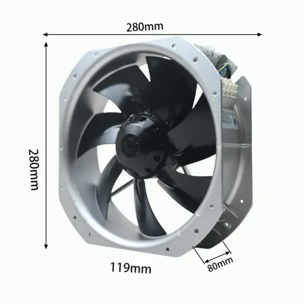 Fan, W2E250-HL06-20, 230V, Aluminum - view 4