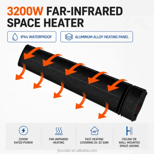 Far Infrared Heater, 3200W, Waterproof, 250-299 - view 3