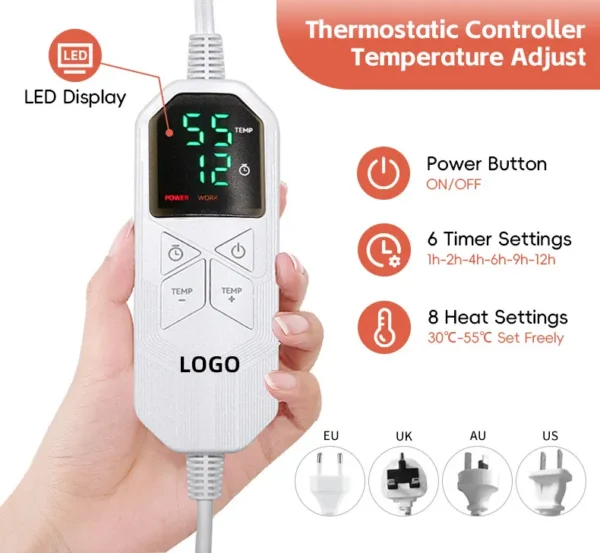 Fast Heating Electric Blanket, AC 110V, synthetic fibre - view 2
