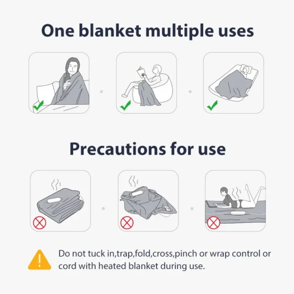 Fast Heating Electric Blanket, AC 110V, synthetic fibre - view 6