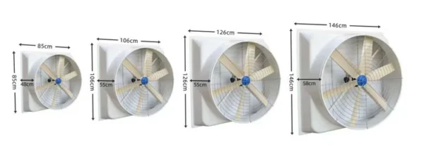 Fiber Glass Roof Fan, HaWai1460mm, 146*146*58cm, 380V, Wall - view 5