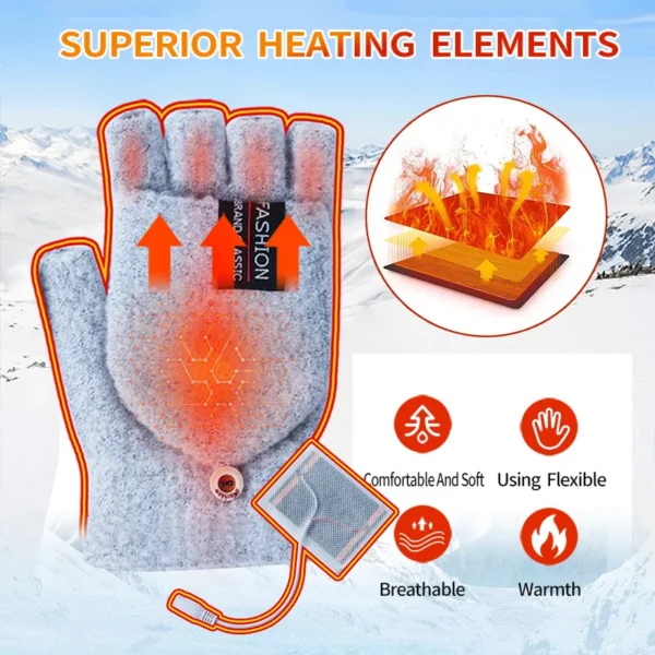 Fingerless Knitting Hands Warmer, USB, 5, Battery - view 3